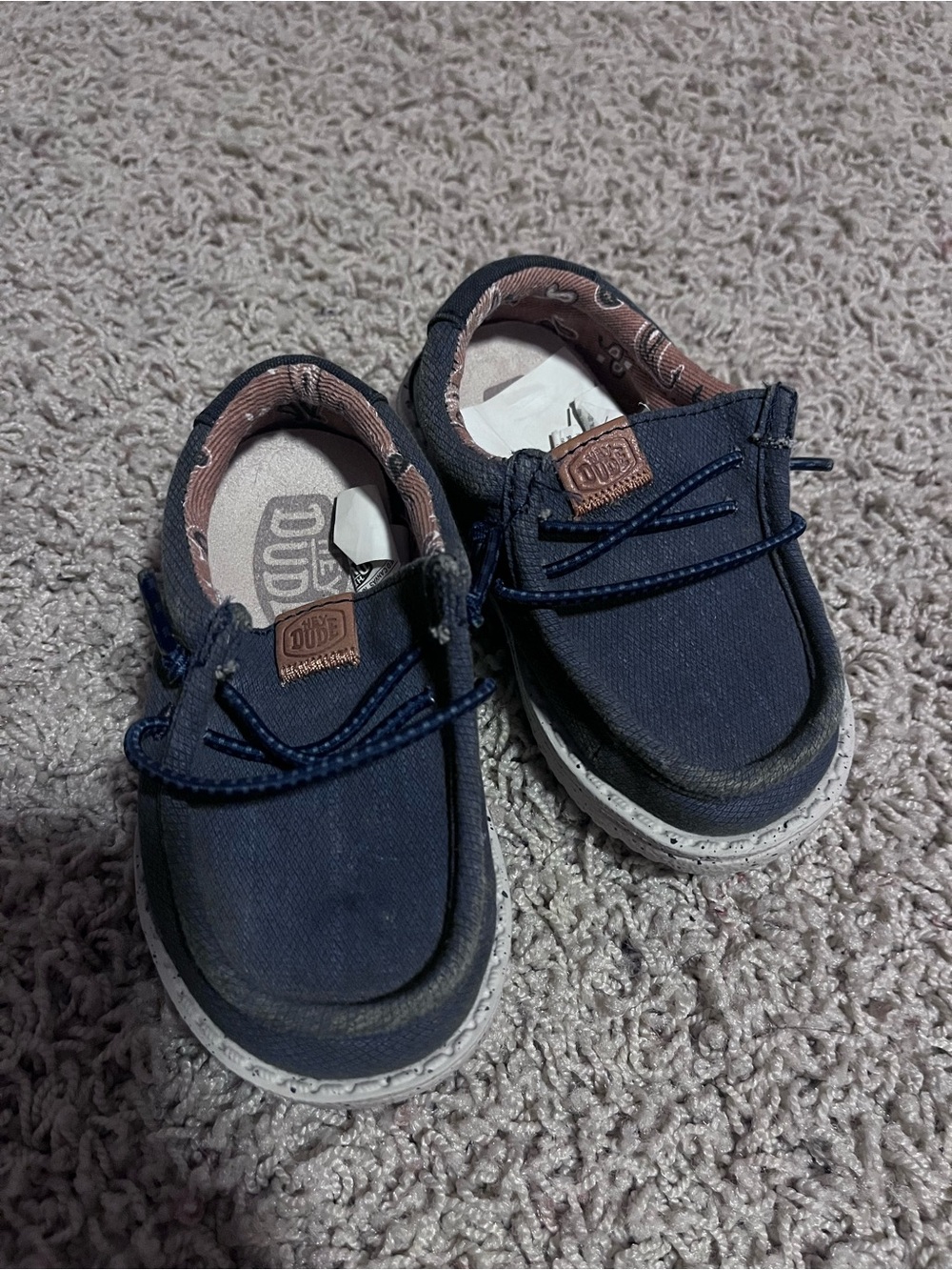Toddler Hey Dude size 6 Kids Navy Canvas Boat Shoes - Unbranded